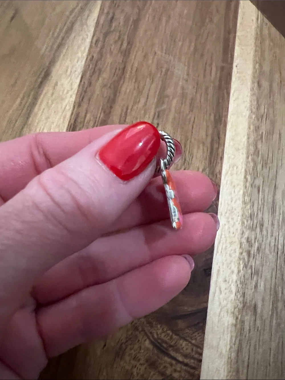 Brighton Enamel Letter N Charm in Pink and Coral